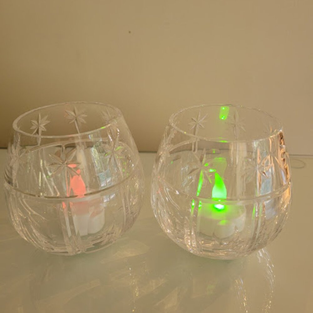 2 Waterford Votive Candleholders